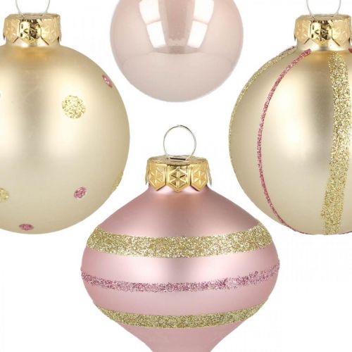 Itens Bolas de Natal vidro rosa amarelo classificado Ø4.5-7cm 20p