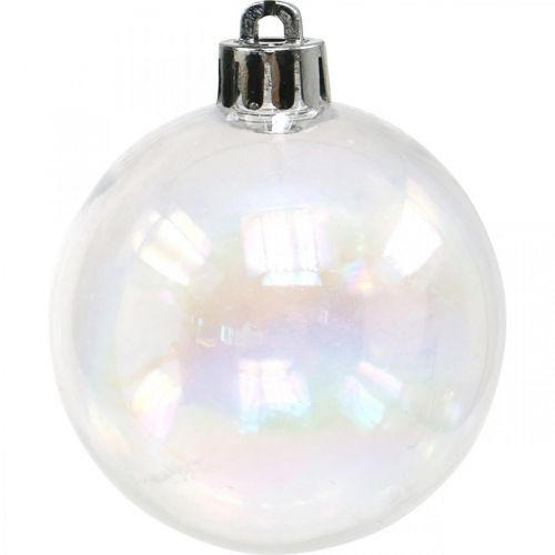 Floristik24 Bolas de natal de plástico transparente iridescente Ø6cm 12pcs