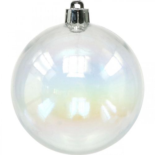 Floristik24 Bolas de Natal de plástico transparente iridescente Ø8cm 6pcs