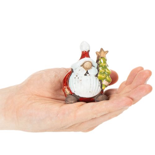 Estatueta do Papai Noel com enfeite de árvore de Natal, 7 cm, 2 peças | Floristik24.pt