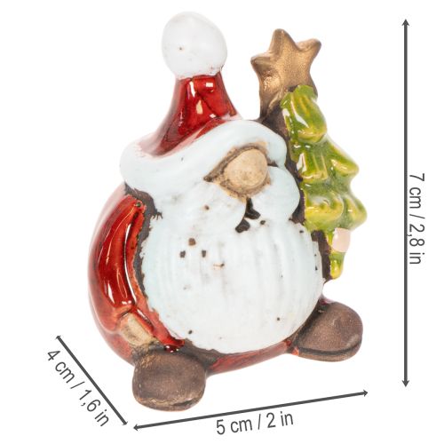 Estatueta do Papai Noel com enfeite de árvore de Natal, 7 cm, 2 peças | Floristik24.pt