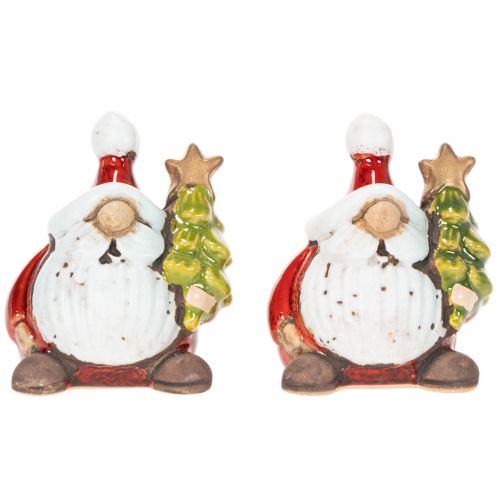 Estatueta do Papai Noel com enfeite de árvore de Natal, 7 cm, 2 peças | Floristik24.pt