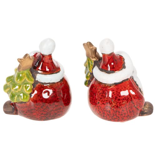 Estatueta do Papai Noel com enfeite de árvore de Natal, 7 cm, 2 peças | Floristik24.pt