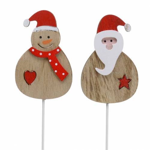 Floristik24 Plugue decorativo Papai Noel/Boneco de neve 7cm 12 un