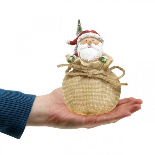 Itens Figura decorativa Papai Noel em saco Decoração de Natal Ø8cm/Alt.13cm 2 unid.