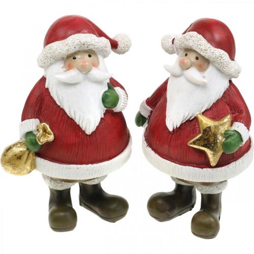 Floristik24 Figura decorativa Papai Noel com estrela / bolsa Alt.13cm 2 unidades