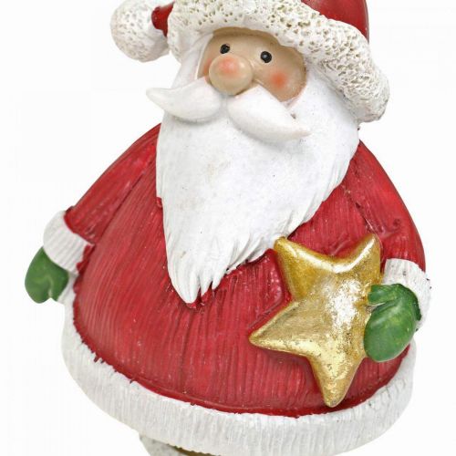 Floristik24 Figura decorativa Papai Noel com estrela / bolsa Alt.13cm 2 unidades