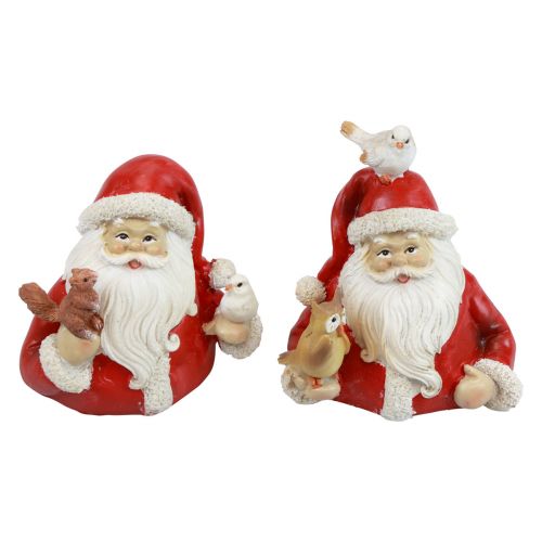Itens Figuras de Natal Papai Noel com animais 10x7x9cm 2 unidades