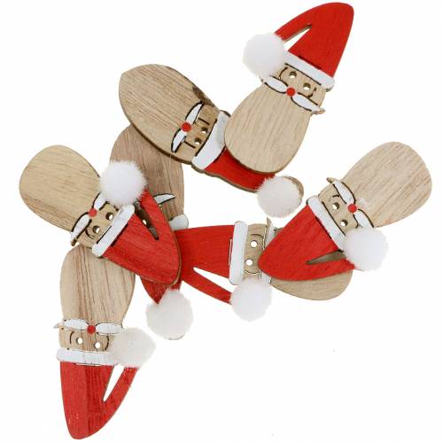 Floristik24 Decoração de dispersão cabeça de Papai Noel madeira 4.5cm 36p