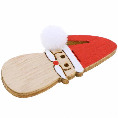 Floristik24 Decoração de dispersão cabeça de Papai Noel madeira 4.5cm 36p