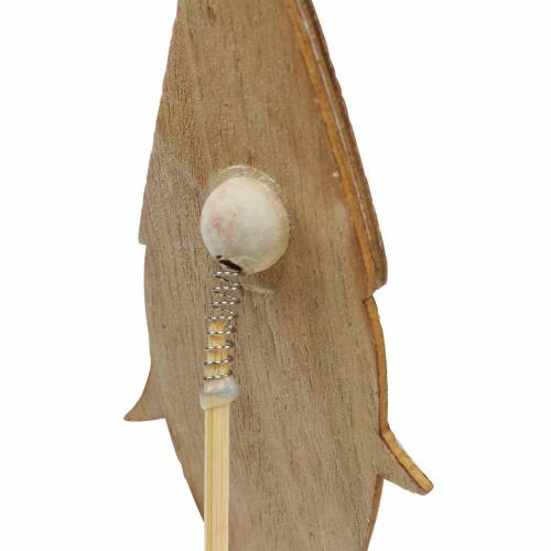 Itens Pinos de madeira Papai Noel com mola de metal vermelho, branco, natural 12 / 13cm L36 / 36,5cm 12pcs