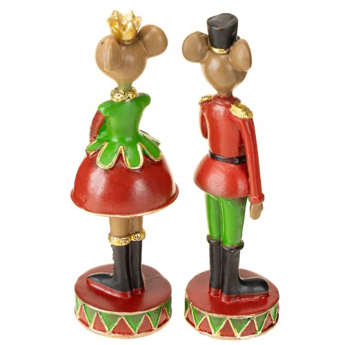 Itens Figuras de decoração de rato de Natal 14,5 cm vermelho-verde 2 peças
