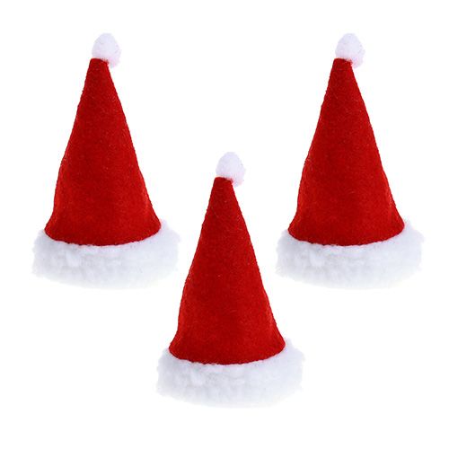 Floristik24 Chapéus de Natal vermelhos 10cm 12pcs