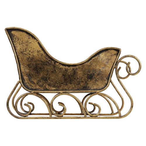 Floristik24 Trenó de Natal decorativo em metal dourado 30×12×20cm