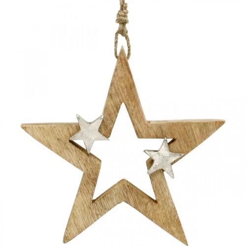 Estrela de Natal para pendurar Estrela decoração em madeira Natal H22cm