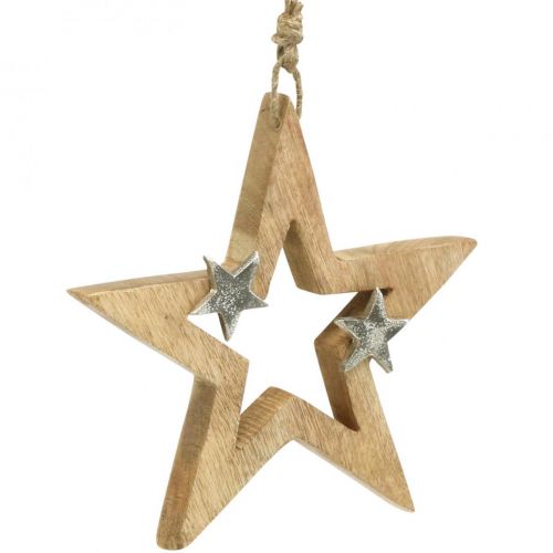 Estrela de Natal para pendurar Estrela decoração em madeira Natal H22cm