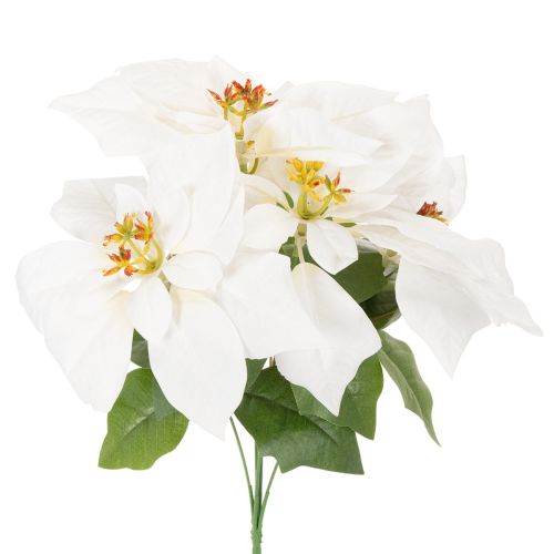 Poinsétia artificial branca, flor grande, planta decorativa, 40 cm