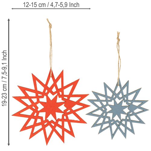 Itens Estrela de Natal decoração de madeira para pendurar Ø12/15cm 8 peças