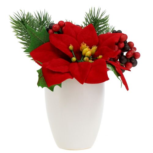 Floristik24 Poinsétia em vaso vermelho artificial Alt.11cm