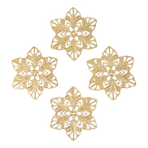 Itens Poinsétias estrelas decoração de Natal metal Ø6cm 36 unidades
