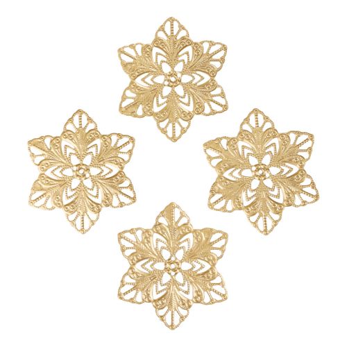 Poinsétias estrelas decoração de Natal metal Ø6cm 36 unidades