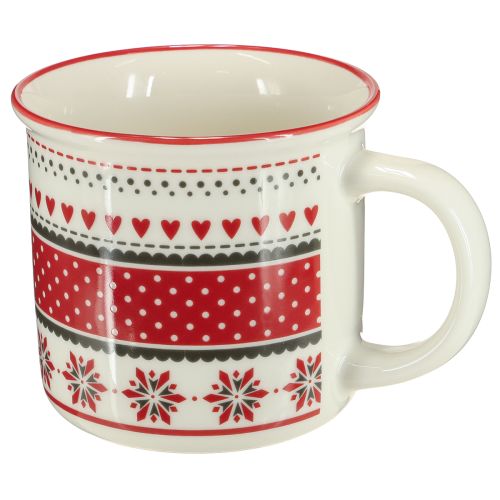 Floristik24 Caneca de natal caneca cerâmica vermelha e branca Ø10cm H9cm