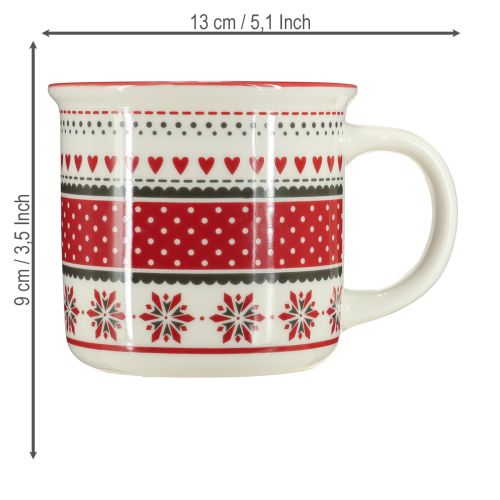 Itens Caneca de natal caneca cerâmica vermelha e branca Ø10cm H9cm