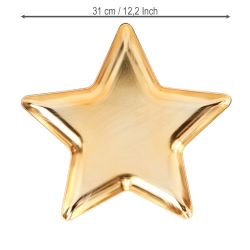 Floristik24 Prato de Natal decoração estrela prato dourado plástico Ø31cm