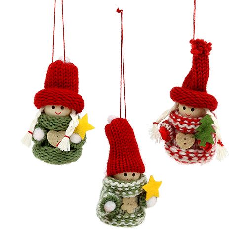 Floristik24 Duende de Natal para pendurar 6,5cm C15cm sortidos. 3 pecas