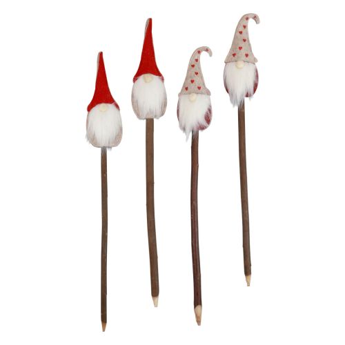Floristik24 Gnomo de estaca de jardim de Natal 48,5/50cm 4 unidades