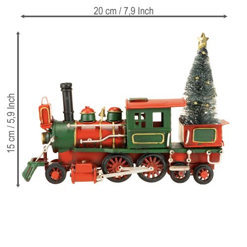 Itens Trem de Natal vermelho metal decorativo locomotiva com árvore de Natal 20cm