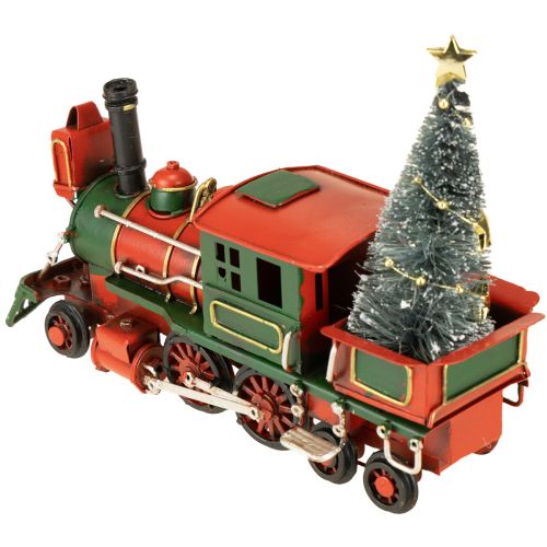 Itens Trem de Natal vermelho metal decorativo locomotiva com árvore de Natal 20cm