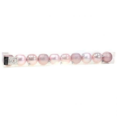 Floristik24 Bola de natal plástico rosa mix Ø6cm 10p