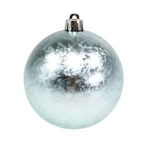 Floristik24 Bola de Natal de plástico Ø8cm azul gelo 3 unidades