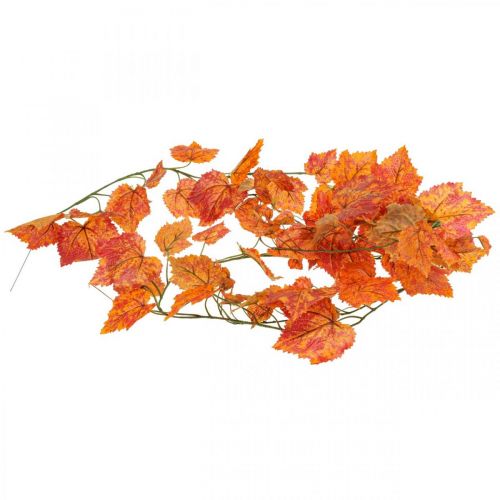 Floristik24 Folhas de videira guirlanda folhas guirlanda laranja vermelho outono L210cm