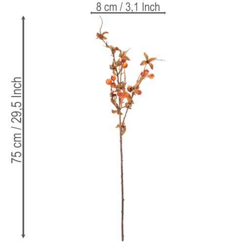 Ramo artificial de espinheiro, decoração de outono, 75 cm | Floristik24.pt