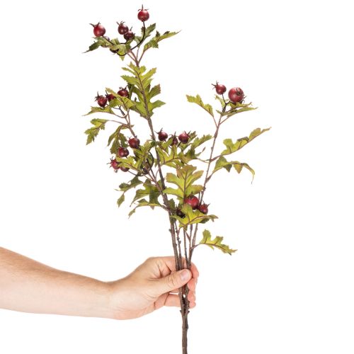 Ramo artificial de espinheiro com bagas vermelhas, decoração, 110 cm | Floristik24.pt