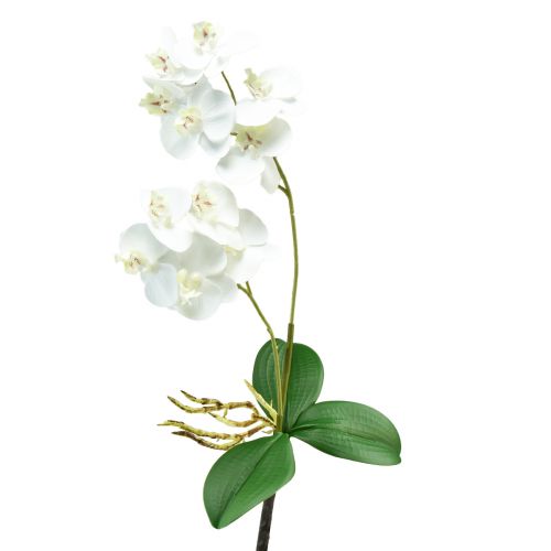 Orquídea Branca em Picareta Phalaenopsis Artificial Real Touch 39cm