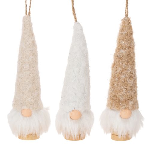 Conjunto de 6 peças com figuras decorativas de gnomos com barba, 17 cm de altura.