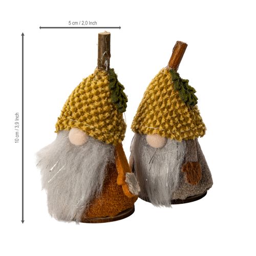 Conjunto de 6 figuras de gnomos com gorro de tricô e bolota, 10 cm. | Floristik24.pt