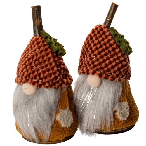 Conjunto de 6 figuras de gnomos com gorro de tricô e bolota, 10 cm. | Floristik24.pt