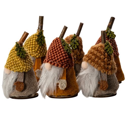 Conjunto de 6 figuras de gnomos com gorro de tricô e bolota, 10 cm. | Floristik24.pt