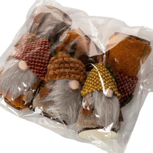 Conjunto de 6 figuras de gnomos com gorro de tricô e bolota, 10 cm. | Floristik24.pt