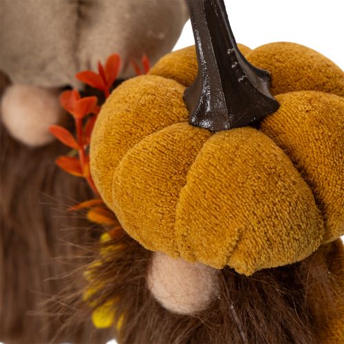 Conjunto de 2 estatuetas de outono: abóbora, gnomo, girassol e barba, 16 cm. | Floristik24.pt
