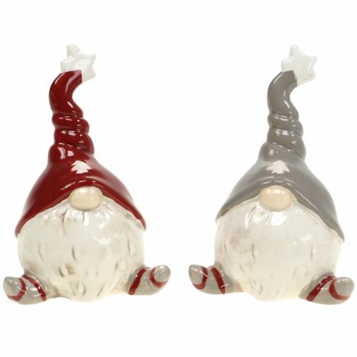 Floristik24 Figura Deco de decoração de Natal elfo de cerâmica 10cm 2pcs