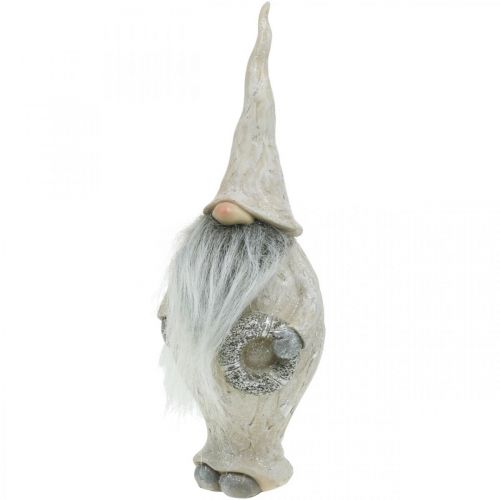 Itens Duende decorativo com barba e guirlanda Duende de Natal 14x×12×36cm