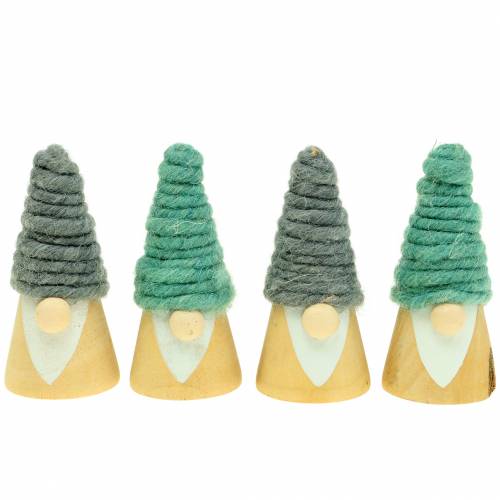 Floristik24 Gnomo de madeira de decoração de Natal com chapéu de lã 7cm 8pcs