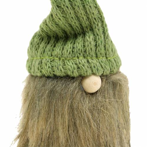 Floristik24 Gnomo com chapéu de lã verde 21cm 2pçs
