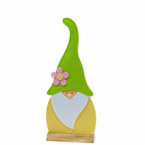 Gnomo anão em pé de feltro verde, decoração de vitrine 22cm x 6cm Alt.51cm