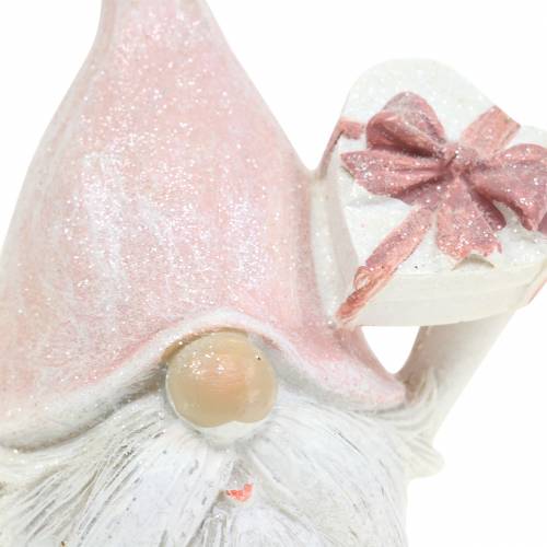 Floristik24 Decoração de Natal gnomo rosa / branco 11,5 cm 2 unidades